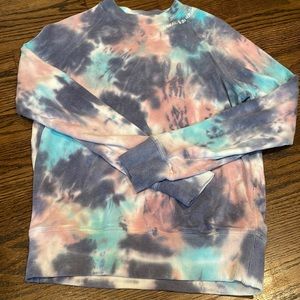 Spiritual gangster Terry pullover , tye dye with “trust the universe” writing